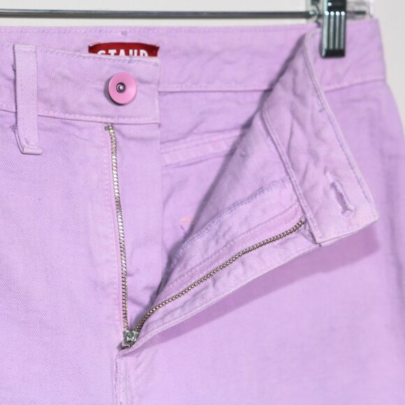 STAUD Lilac Purple 100% Cotton "Blonde Pants Orchid Rose" Jeans Women's Size 26 - Picture 5 of 10